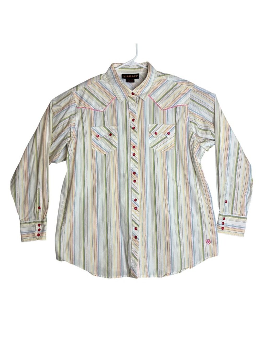 Ariat XXL Women’s Western Shirt Multicolor Striped Long Sleeve Pearl Snap Button